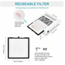 ibubu Nail Dust Collector Filter 2 Pack Nail Dust Suction Collector Replacement Filter With Nail Dust Brush For Electric Nail Dust Collector Machine Nail Salon Dust Extractor - trắng - Xem 3