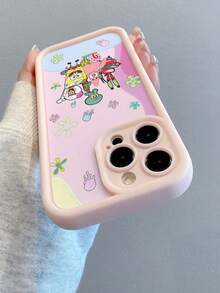 SPONGEBOB 1 pieza Funda de teléfono con perforaciones y diseño lindo de Bob Esponja, compatible con Samsung/Apple 16/15/14/13/12/11 Pro Max/12 Pro/14 Plus y otros modelos