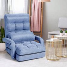 Adjustable Floor Chair, Folding Lazy Sofa Chair With 5 Positions, Detachable Seat Cushion, Indoor Chaise Lounge Sofa Bed For Living Room, Bedroom, Office (Blue),17249336