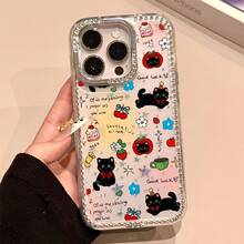 Funda brillante para teléfono con orificio grande y marco brillante, compatible con phone 16 Pro, 15, 14 Plus, 13 y 12. Una funda protectora. Regalos de Año Nuevo, Pascua y Halloween para amigos y familiares. - transparente - Ver 4