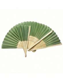 3/15/30件套，夏日绿色系列婚礼礼品扇套装，女士折扇，绿色系蝴蝶结，透明沙袋，婚礼派对装饰。适用于新娘送礼派对、生日派对回礼、伴娘合影道具、夏季扇子、活动派对用品、多件套派对礼品袋。 - 彩色 - 查看 4