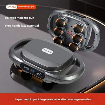 6pcs Intelligent Massage Guns, Type-C Charging (2000mAh Lithium Battery), High Power Output, Strong Driving Force, Low Noise, LED Display, 9 Modes, 20 Intensity Levels, Suitable For Different Body Parts, Perfect Gift For Father's Day, Mother's Day And Valentine's Day