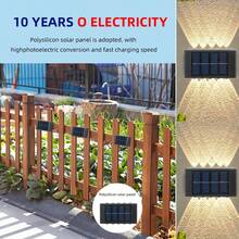 1/2 đèn tường năng lượng mặt trời 10 đèn LED, ánh sáng ấm/trắng, pin Ni-MH an toàn, đèn ngủ có cảm biến ánh sáng, đèn trang trí sân vườn ngoài trời, đèn đường sân vườn, đèn hành lang ngoài trời và đèn bàn trong nhà, đồ trang trí Giáng sinh, đồ trang trí Halloween, quà tặng trở lại trường - Đèn tường 10LED - Xem 6