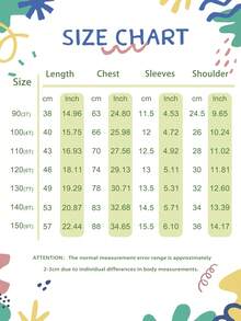 Young Boy Cartoon Skateboard & Letter Print Round Neck T-Shirt