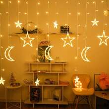 Weihnachtliche dekorative Lichterkette, Stern, Rentier, Weihnachtsbaum, glockenförmige LED-Birnen, batterie- und USB-betrieben, geeignet für Innen-/Außenraum, Schlafzimmer, Vorhänge, Garten Weihnachtsdekoration (warmweiß) - Warmes Licht - Übersicht 8