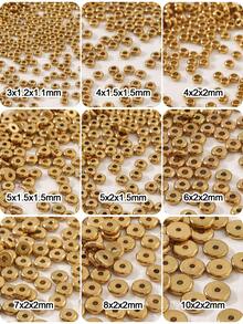 40PCs Stainless Steel Flat Round Spacer Beads Separators Beads For Jewelry Making Metal Golden Color Diy Accessories,Thick Spacer Beads,Rounded Donut Jewelry Making Spacers Bead Caps & Bead Cones Jewelry Making Charms Jewelry Charms