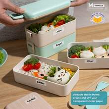 Makrlife 透明热敏标签，50x50mm，1.97 X 1.97 英寸，小型标签打印纸，可打印透明贴纸，适用于小型企业、家庭、婚礼、蜡烛、信封、瓶子、罐子、DIY 徽标设计、多用途防水标签卷，150 个标签/卷 - 彩色 - 查看 2