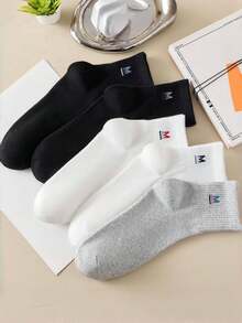 1/5 Pairs Of Women's Mid-Tube Letter M Mid-Tube Socks For Couples, Sports Fashion, High Elasticity, Not Tight Socks, Can Be Worn At Any Time, Comfortable Socks That Do Not Interfere With The Feet, Simple, Versatile And Breathable Socks