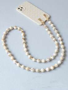 Bernsteinfarbe luxuriöser acrylischer Perlen-Lanyard Trageriemen für Handys, Umhängetasche Handykette