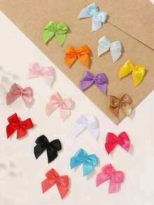 100Pcs Mini Ribbon Bow 1" Mini Fabric Satin Ribbon Flower Bows For Craft DIY Sewing Wedding Birthday Party - Multicolor - View 6