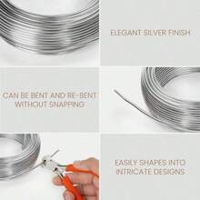 1Roll 1/1.5/2/2.5mm Aluminium Wire Bendy Craft Wire, Silver Plated Jewellery Wire, Flexible Modelling Wire Suitable For DIY Sculptures, Jewelry Making, Wire Weaving And Wrapping(Random Delivery Of Styles)