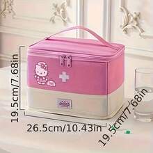 Sanrio 1 قطعة حقيبة إسعافات أولية كبيرة قابلة للطي من النايلون مقاومة للماء من سانريو هيلو كيتي - حقيبة طبية وللوقاية من الأوبئة محمولة بسحاب أحمر - حقيبة تخزين طبية للطوارئ للسفر والتخييم المنزلي - حقيبة طبية ، صندوق إسعافات أولية ، منظم للسفر ، ضروريات السفر ، معدات السفر ، حقيبة سفر للكليات والعطلات والرحلات البحرية والتخييم الصيفي والمشي لمسافات طويلة والمعدات الصيدلية