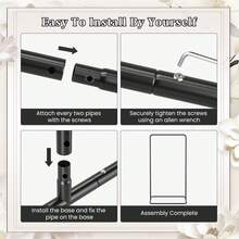 Vincidern 1PC Black Heavy-Duty Adjustable Wedding Poster Stand Sturdy Metal Easel , 69" Wedding Sign Holder,Metal Poster Stand For Seating Charts,Event Decor,Bridal Shower,Valentine's Day Event Party Supplies - 黑 - 查看 7