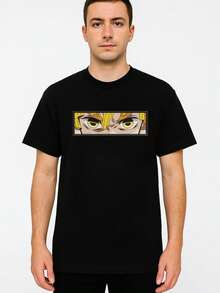 Camiseta estampado grafico animado anime cómodo suave verano otoño - Amarillo - Ver 3