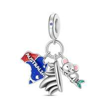 1Count DIY National Landmark And Pet Three Pieces Pendant; Beijing Panda CHINA Love, Australia Sydney Koala, Dutch Windmill Tulip, London Big Ben, Taj Mahal, Japanese Attractions, Greek Temples, Etc., Make Perfect Pandala Bracelets Essential Accessories; Gifts For Christmas, Tourist Vacations, Halloween, Etc - Multicolor - View 22