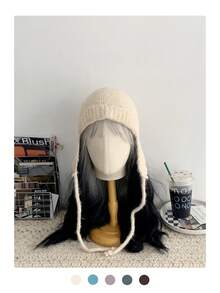 1 件法式结领针织帽，秋冬季女士柔软温暖针织帽，装饰性貂绒领带护耳针织帽，可爱渔夫帽 - 彩色 - 查看 10