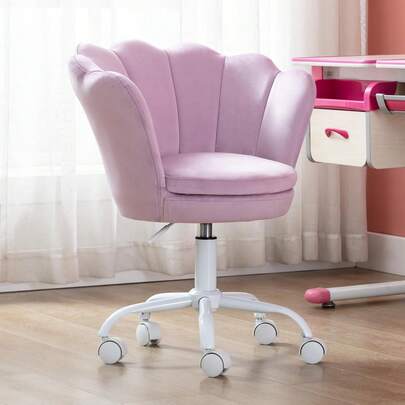 WAHSON OFFICE CHAIRS Children's Swivel Desk Chair Height-Adjustable Velvet Upholstered Study Chair For Study Room/Bedroom