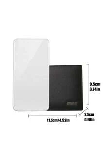 1pc Men's PU Leather Wallet, High-End Men's Wallet, Short Black Wallet, Men's Coin Purse, Mini Wallet, Autumn Men's Wallet, Genuine Leather Small Wallet - Black - View 6