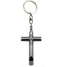1PCS Cross Keychain With Key Ring Cross Keychain Tag For Keys Backpacks And Luggage(Black)
