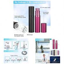 Refillable Perfume Atomizer Travel Bottle 2 - Pack 5ml Leakproof Luxury Travel Perfume Refillable Bottle, Portable Fragrance Atomiser Silver Gold - Đen và đỏ hồng - Xem 2