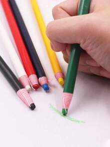 1 支可擦裁缝粉笔记号笔，可水洗彩色裁缝粉笔，包括彩色可移除标记蜡笔，白色可移除标记蜡笔，用于玻璃、织物、金属、陶瓷、纺织品、薄膜和纸张的彩色标记蜡笔，这些彩色标记蜡笔可用于玻璃、织物、金属、陶瓷、纺织品、薄膜和纸张，适用于裁缝标记、素描、免费切割粉笔和缝纫铅笔（随机颜色样式） - 彩色 - 查看 3