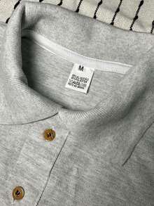 Men's PLAIN POLO Shirt Premium Cotton Pique Fabric Promotion - 淺灰色 - 查看 5