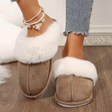 Slippers For Women Plush Lined Non Slip Bottom Easy Wear - Màu Khaki - Xem 10