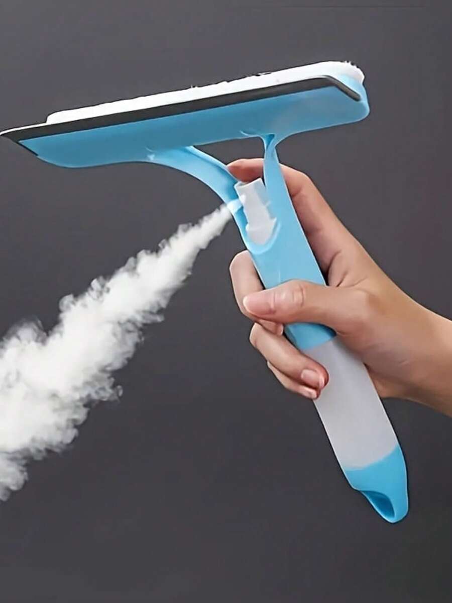 三合一多功能玻璃清洁剂，带喷雾器和刮刀 - 手持式窗户、瓷砖和汽车挡风玻璃刮水器，高效清洁 - 彩色 - 查看 1