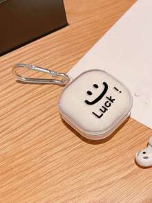 Cute Smiling Face Protective Case Compatible With Samsung Galaxy Buds Pro/Buds FE Wireless Bluetooth Earphones, Anti-Drop Full Coverage Transparent Flower Case For Buds Live/Buds 2