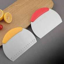 1 Piece Stainless Steel Dough Cutter Semicircular Scraper Scraper Household Silicone Baking Tool Cake Steamed Bun Dough - 黃色 - 查看 6