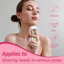 1 件 USB 充电式电动面部脱毛器 - 无痛面部剃须刀，适用于下巴、嘴唇、手臂、腿部，500mAh 锂电池，柔软顺滑，是理想的节日礼物