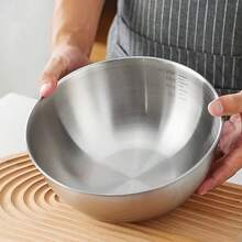 3pcs Stainless Steel Measuring Mixing Bowls With Scale, Thick Japanese Style For Baking, Salad, Whipping - View 8