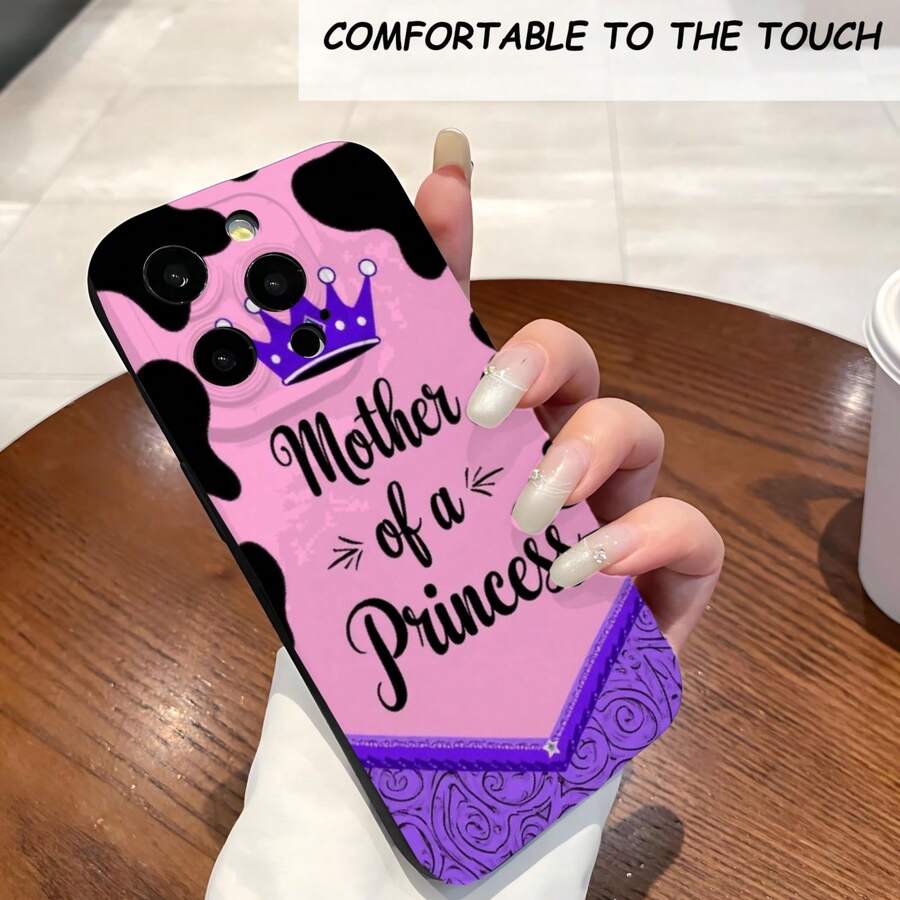 1PC Phone Gehäuse, Kühe-Druck-Prinzessin-Mama, stilvolle Handy-Gehäuse, Handy-Dekoration, voller Objektivschutz, kreative kleine Geschenke, lustige Geschenke für Jungen und Mädchen, handy hüllen - Schwarz - Übersicht 1