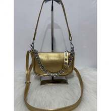 2025 Fashion Niche Traveler Chain Shoulder Bag, Underarm Baguette Handbag - Gold - View 1