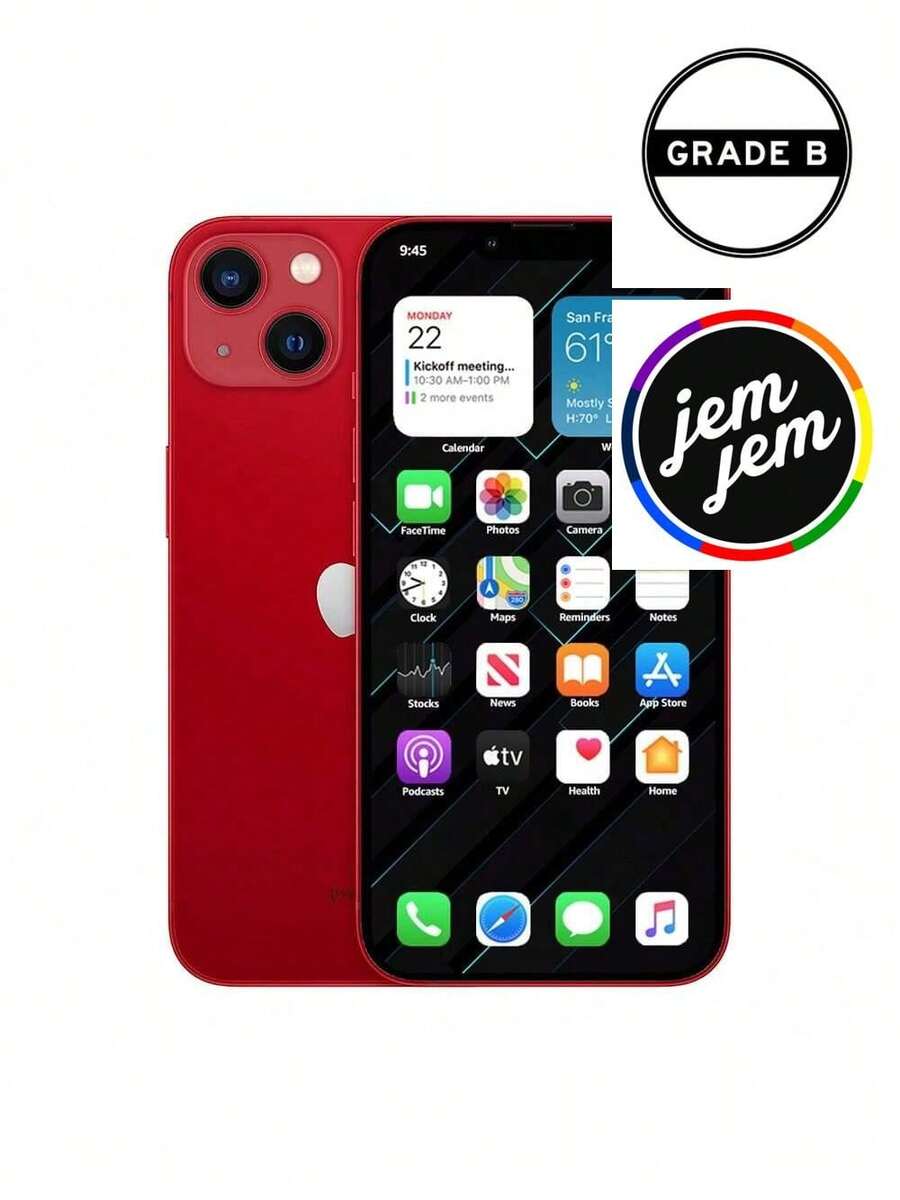Apple IPhone 13 (Unlocked) 128GB/256GB/512GB (Refurbished - Good Condition) - 紅色 - 查看 1