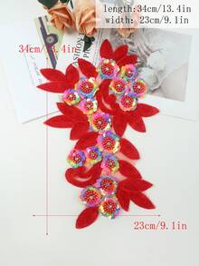 3D 串珠蕾丝绣花贴片、水钻亮片贴花、适用于服装装饰、婚纱配饰、DIY 缝纫工艺品 - 多色 - 查看 11