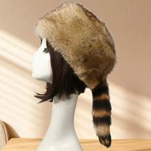 Winter Warm Hat For Women Soft Touch Fur Winter Hat Warm Skiing Hat For Cold Weather Headcover - A - 查看 1