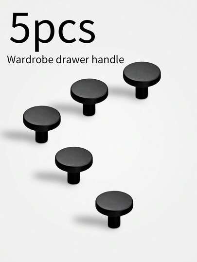 6pcs Modern Matte Black And Gold Cabinet Knobs - Aluminum T-Bar And Single Hole Drawer Pulls, Suitable For Kitchen And Bathroom - Stylish Home Decor Hardware, Kitchen Hardware | Elegant Hardware | Durable Construction, Kitchen Cabinet Knobs And Pulls