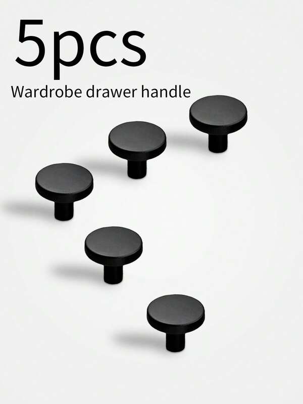 6 件现代哑光黑色和金色橱柜旋钮 - 铝制 T 型杆和单孔抽屉拉手，适用于厨房和浴室 - 时尚家居装饰五金，厨房五金 | 优雅五金 | 耐用结构，厨房橱柜旋钮和拉手