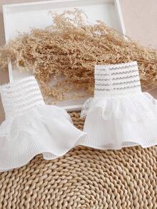 1 Pair Chiffon Ruffle Sleeve Cuffs, Suitable For Daily Wear - White-005 - View 3