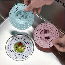 3pcs Kitchen & Bathroom Sink Drain Strainer, Anti-Clogging Mesh Filter - Light Blue, Pink, White, Multi-Hole Design For Efficient Drainage, Prevents Food Residue Blockage - Multicolor - View 3