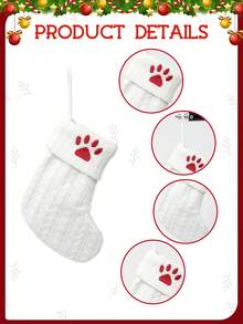 1pc White Knit Christmas Stocking, Xmas English Letters Snowflake Hanging Stockings, For 2025 Christmas Party Decoration,2026 New Year Party Favors Supplies, Christmas Room Decoration, Personalized Initial Christmas Stocking, Family Holiday Xmas Home Room Decor,Christmas Tree Ornaments, Christmas Eve Surprise Gifts Package,Christmas Sock Costumes, Christmas Gift Party Favor - White Christmas Letter Knitted Socks - View 13