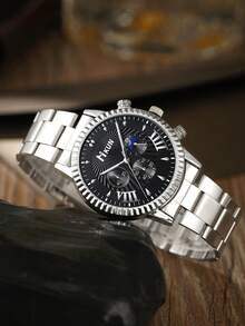 3 件套：时尚商务石英表、奢华男士手表、皮革钱包、太阳镜 - 男士礼品套装 - 銀色 - 查看 4