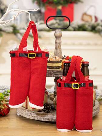 1PC Christmas Pants Gift Bags, Christmas Wine Bottle Storage Bags, Christmas Festival Decoration Products, Suitable For Christmas Decoration, Wine Bottle Covers, Candy Storage, Gift Packaging, Christmas Gifts, And Festival Gift-Giving