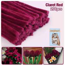 200/450根多色加粗雪尼尔绒条，散装彩色毛绒棒，9种颜色，适用于DIY工艺品和艺术项目，可作绒球，适用于情人节、母亲节和复活节装饰 - 彩色 - 查看 57