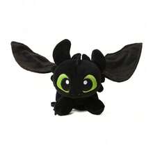 Universal Pictures Llavero de peluche de Toothless de DreamWorks Dragons HTS de 13 cm - Figura colgante sentada, gancho desmontable para mochila, juguete de peluche suave como regalo para niños/fans (con licencia oficial) - Peluche impresionista desdentado perchable - Ver 5