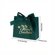 12pcs Elegant Christmas Gift Bags - Deep Brown, With Merry Christmas Script - Festive Packaging For Presents, Party Decorations - Compatible With Red, Green, Golden Accents - Ideal For Personal Or Commercial Use, Sophisticated Script Design, Foil Embellishments(4/12pcs) Christmas Christmas Decorations Christmas Pajamas Christmas Gifts Christmas Decor