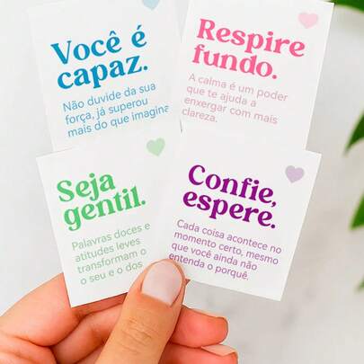 kit 240 Cartão de Agradecimento Mini com Frases Inspiradoras Motivacional Genitleza para Cliente 4x5cm Pronta Entrega