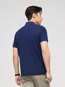 Men's PLAIN POLO Shirt Premium Cotton Pique Fabric Promotion - Navy Blue - View 2