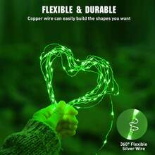 48 Pack Fairy Lights Battery Operated [3 Modes], 7ft 20 Led Twinkle Lights String Lights Waterproof Bulk Small Mini Silver Wire For Christmas Mason Jars Wedding Table Centerpiece (Green) - 綠光 - 查看 3